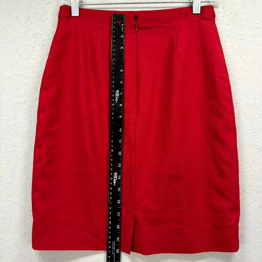 Brooks Brothers Pencil Skirt Women 2 Red Lined Wool Blend Office Career Back Zip - Picture 4 of 6